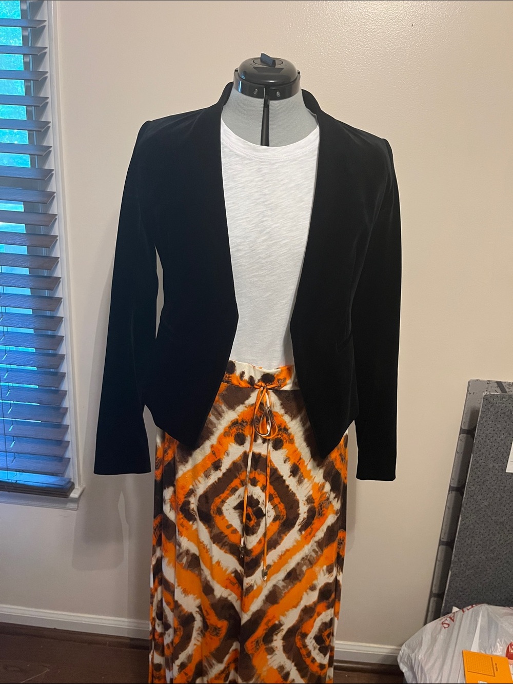 Theory Black Velvet Open Blazer